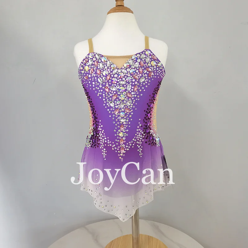 Joycan Rhthmische Gymnastiek Maillots Meisjes Vrouwen Paarse Spandex Elegante Danskleding Voor Competitie