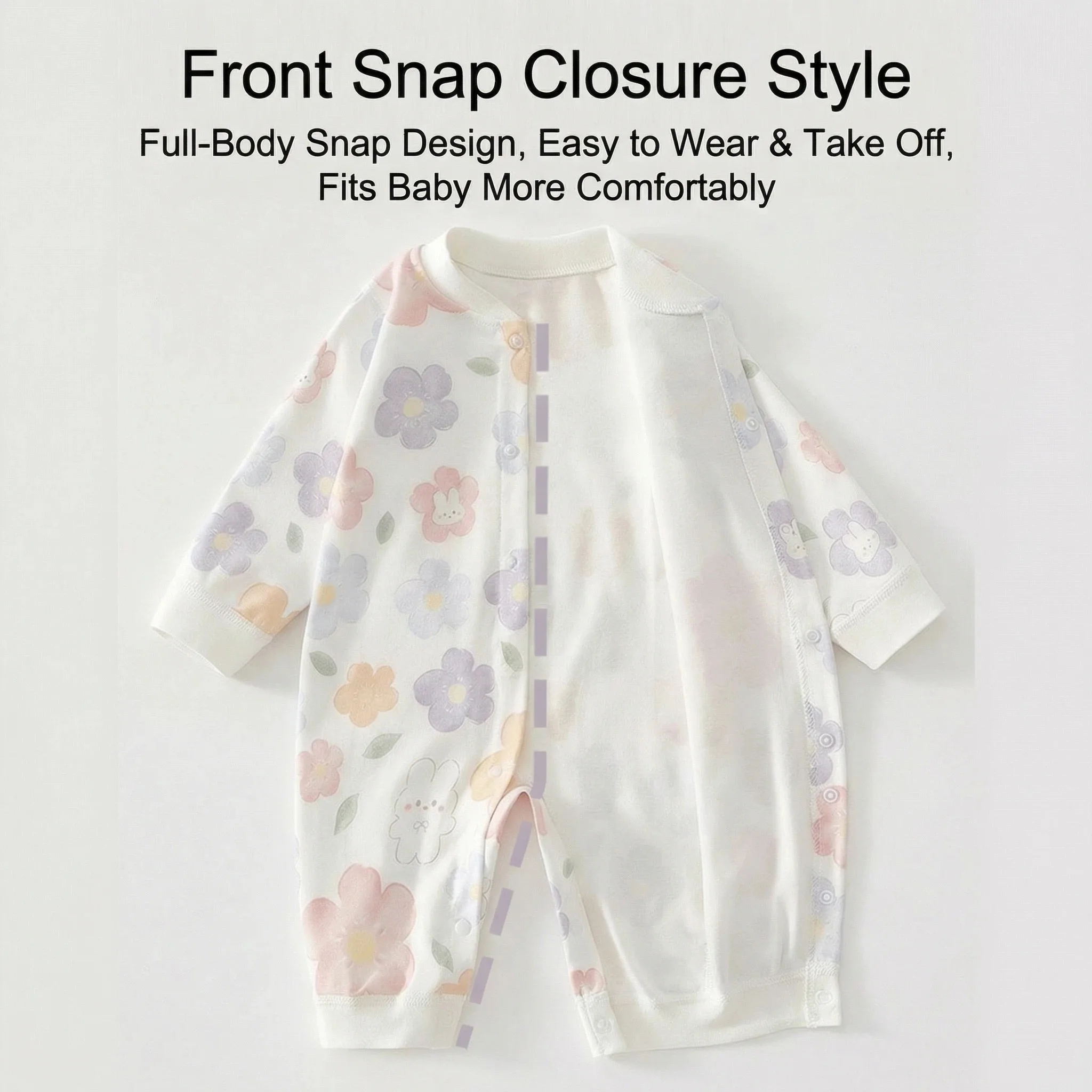 Somenie Baby Onesie 100% Cotton Boys Girls Long Sleeve Romper  Infant Cute Printed Fruit Onesie Pajamas 1-3-6-9M 4 Season