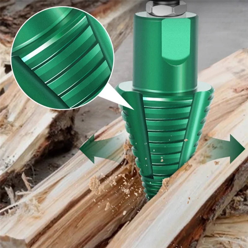 【FLASH DEAL】Woodworking Electric Hammer Chopping Drill Set Detachable Spiral Groove Cone Household Splitting Wood Tool