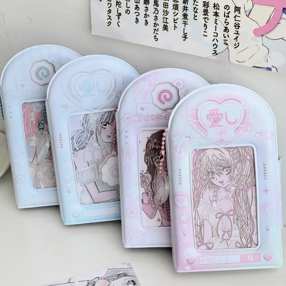 

INS Sweet Love Card Album PVC 3 Inch Mini Idol Card Collect Book with 16 Internal Pages Postcard Book