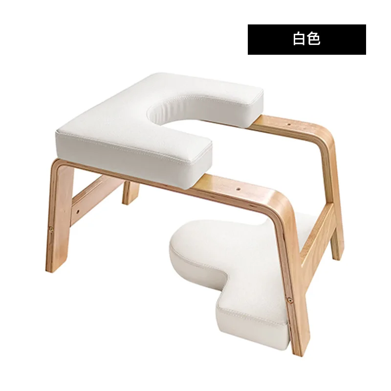 反転体位スタンド ヨガチェア 木製ヨガヘッドスタンドベンチ 家庭用ジム用 PUパッド付き