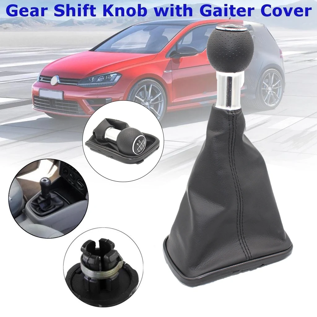 5 Speed 12mm Gear Shift Knob Lever Shifter Gaiter Boot for Golf 4 IV MK4 R32 Bora Jetta 1999-2004