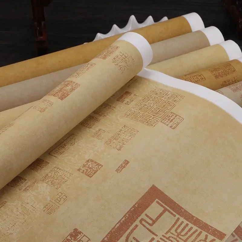 Retro Batik Half Ripe Xuan Paper Chinese Calligraphy Copy Creation Special Rice Paper Calligraphy Brush Pen Competition Papier