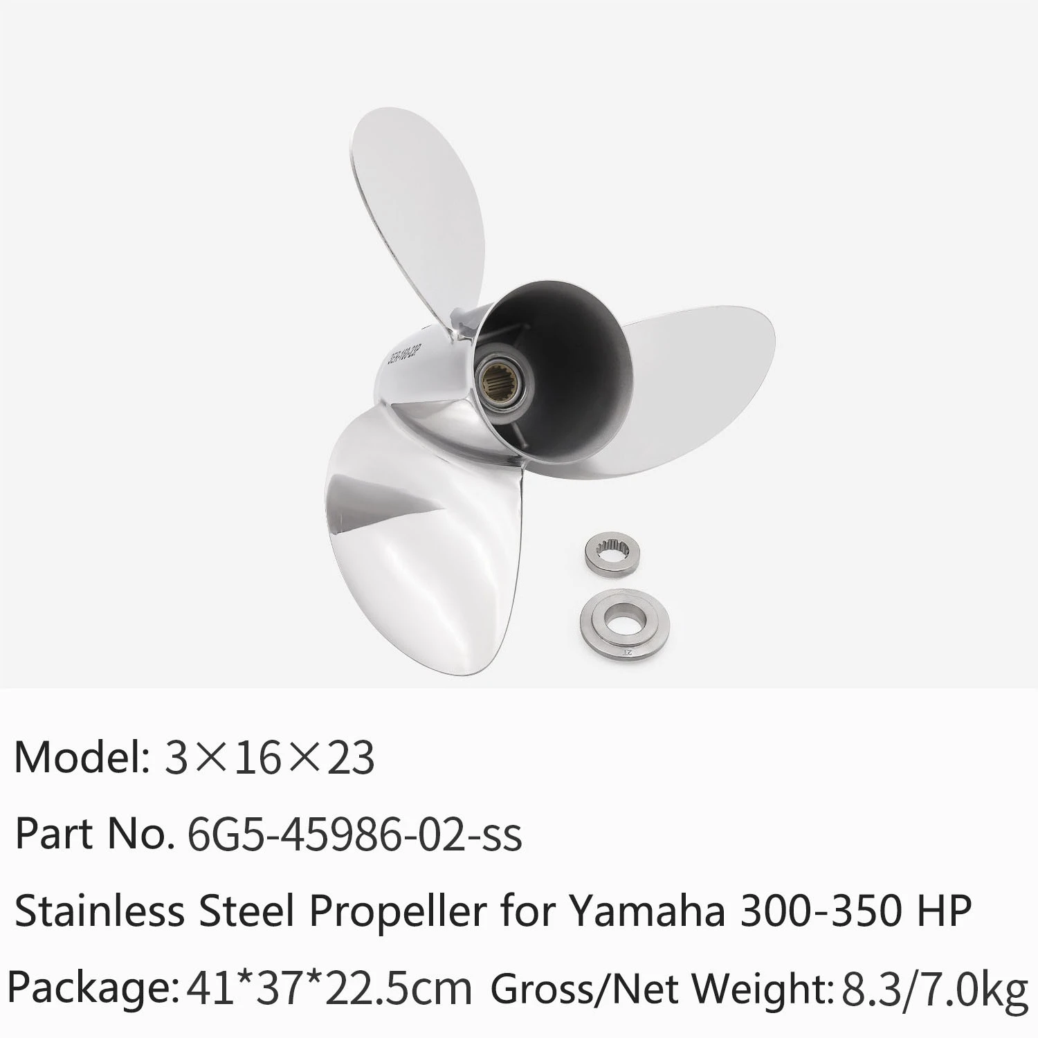 Outboard Motor Stainless Steel Propeller for Yamaha 300-350 HP 16X23 3X16X23 6G5-45986-02-ss