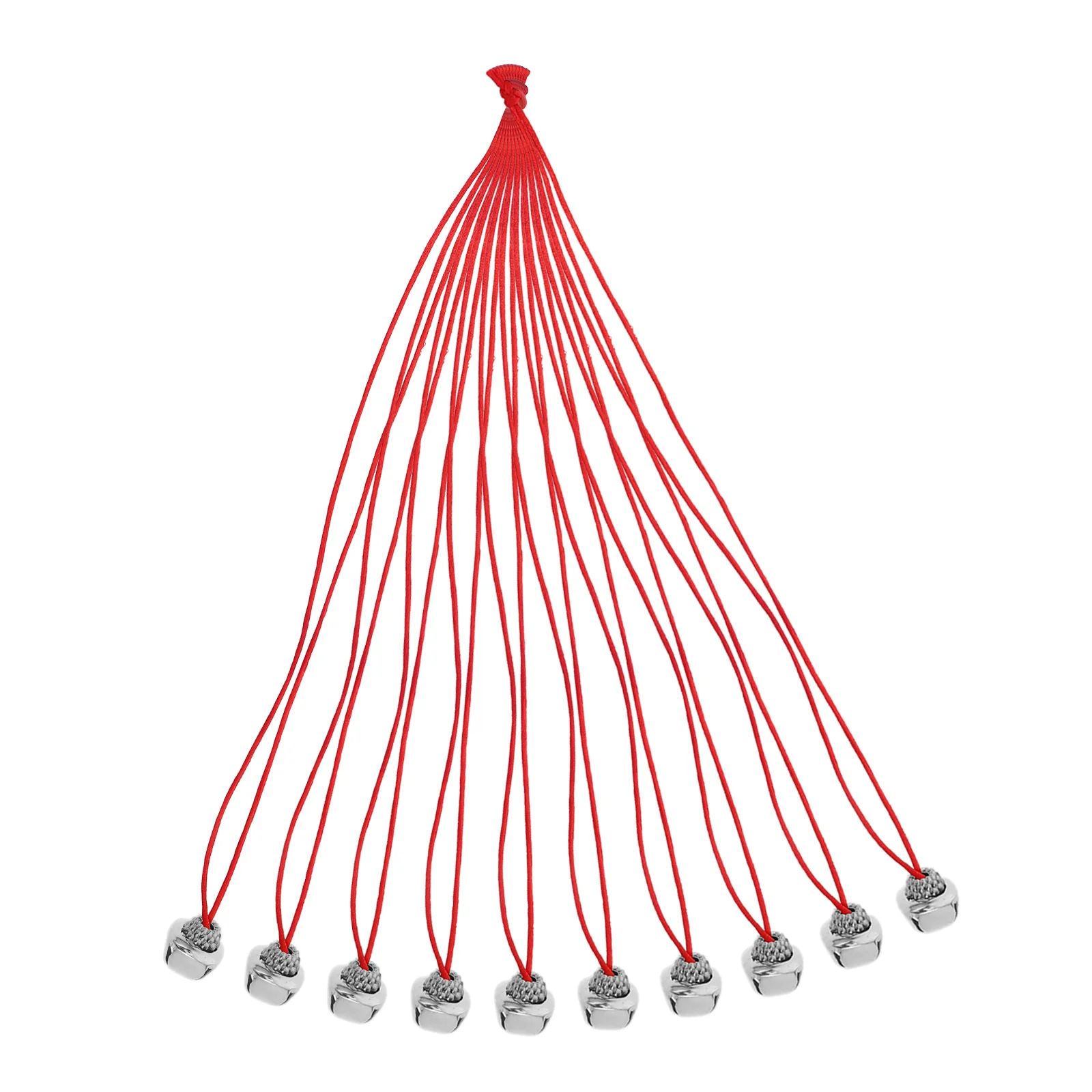 

10pcs Christmas Bell Pendants Red Rope Lightweight Hanging Ornaments for Tree Decor Festive Atmosphere Gifts