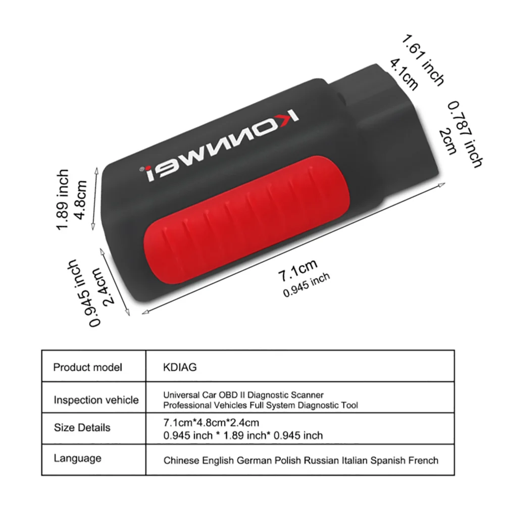 KONNWEI KDIAG Auto Full System Diagnostic Tester ABS Air-ba-g Brake Pad Multi functional Diagnostic Scanner OBD2 Car Code Reader