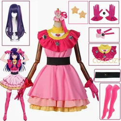 Ai Hoshino Costume Cosplay Parrucca Oshi No Ko Cosplay Lolita Dress Anime Hoshino Ai Halloween Gioco di ruolo Parrucca per donna