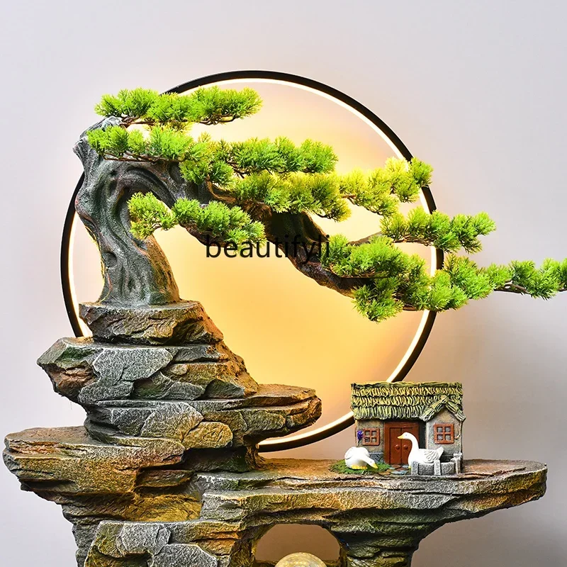 

46Новый орнамент с проточной водой в китайском стиле, колесо фэн-шуй, счастливый ТВ-шкаф для гостиной, подарок на новоселье с открытием фонтана