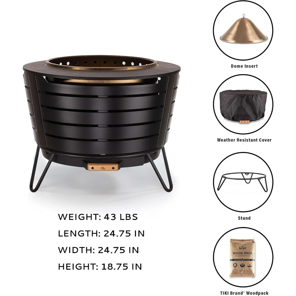 Pátio sem fumaça Fire Pit, Poça de fogo ao ar livre ardente a lenha, Design moderno com Ash Pan removível, Aquecedor ao ar livre