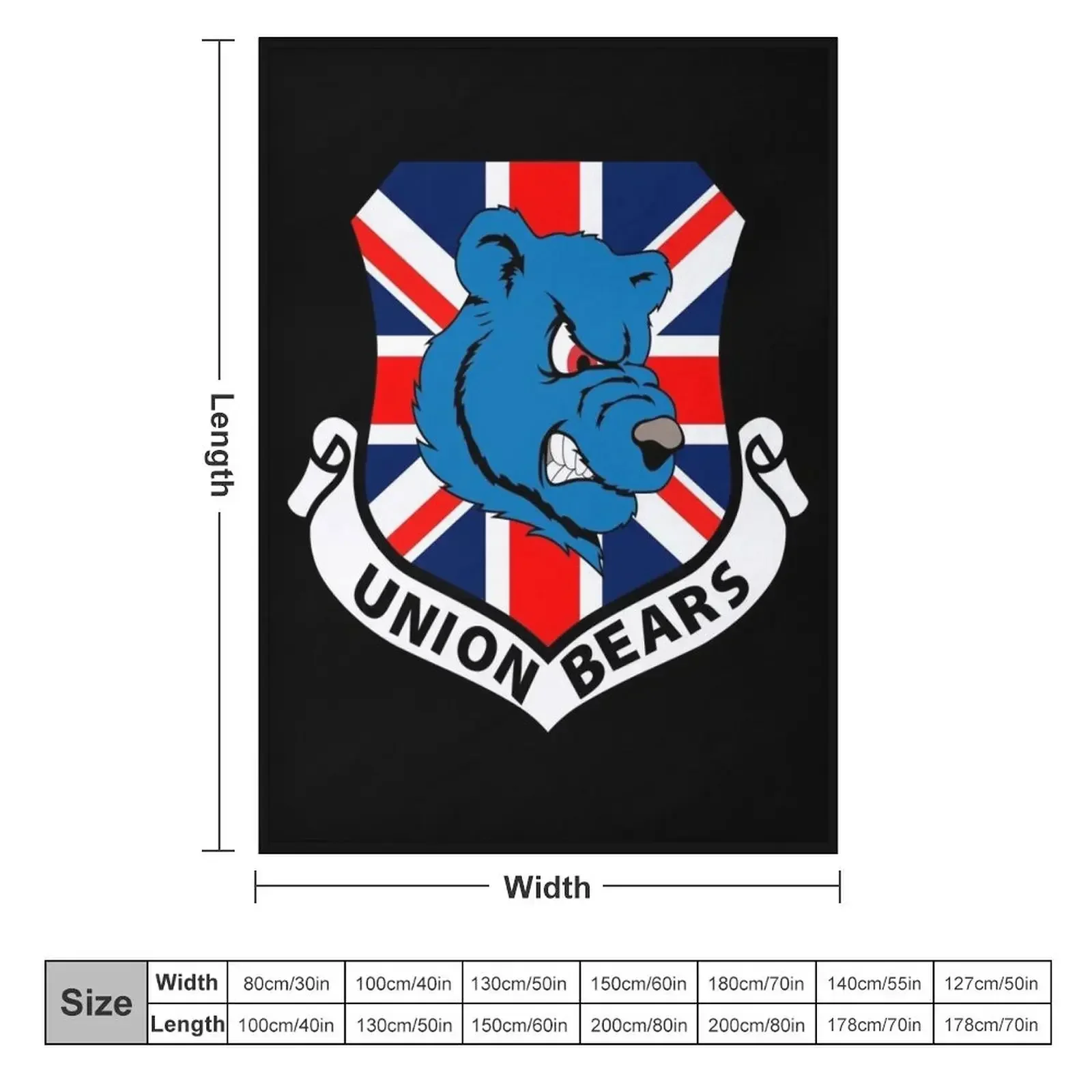 Union Bears - Ranger Ultras Throw Blanket couch cozy soft plush fuzzy picnic outdoor blanket