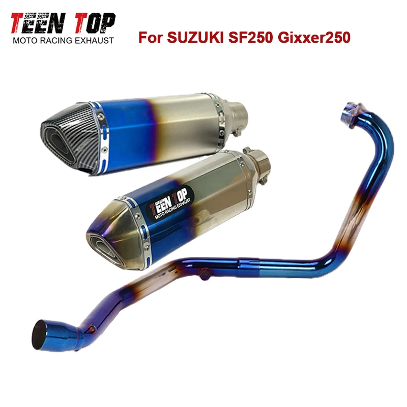 Motorcycle Exhaust System For SUZUKI SF250 Gixxer250 Exhaust Muffler Slip-on SF Gixxer 250 Exhaust Header 51mm Escape Moto Tube