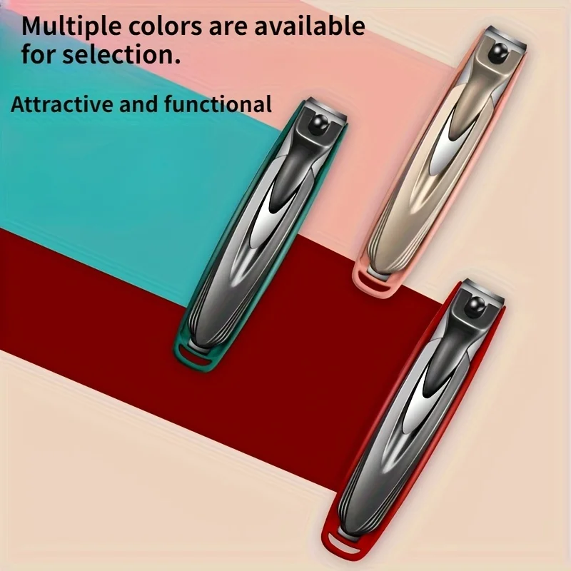 Cortauñas afilado y fácil de usar, alicates profesionales de punta plana grande, juego de limas de vidrio, diseño a prueba de salpicaduras