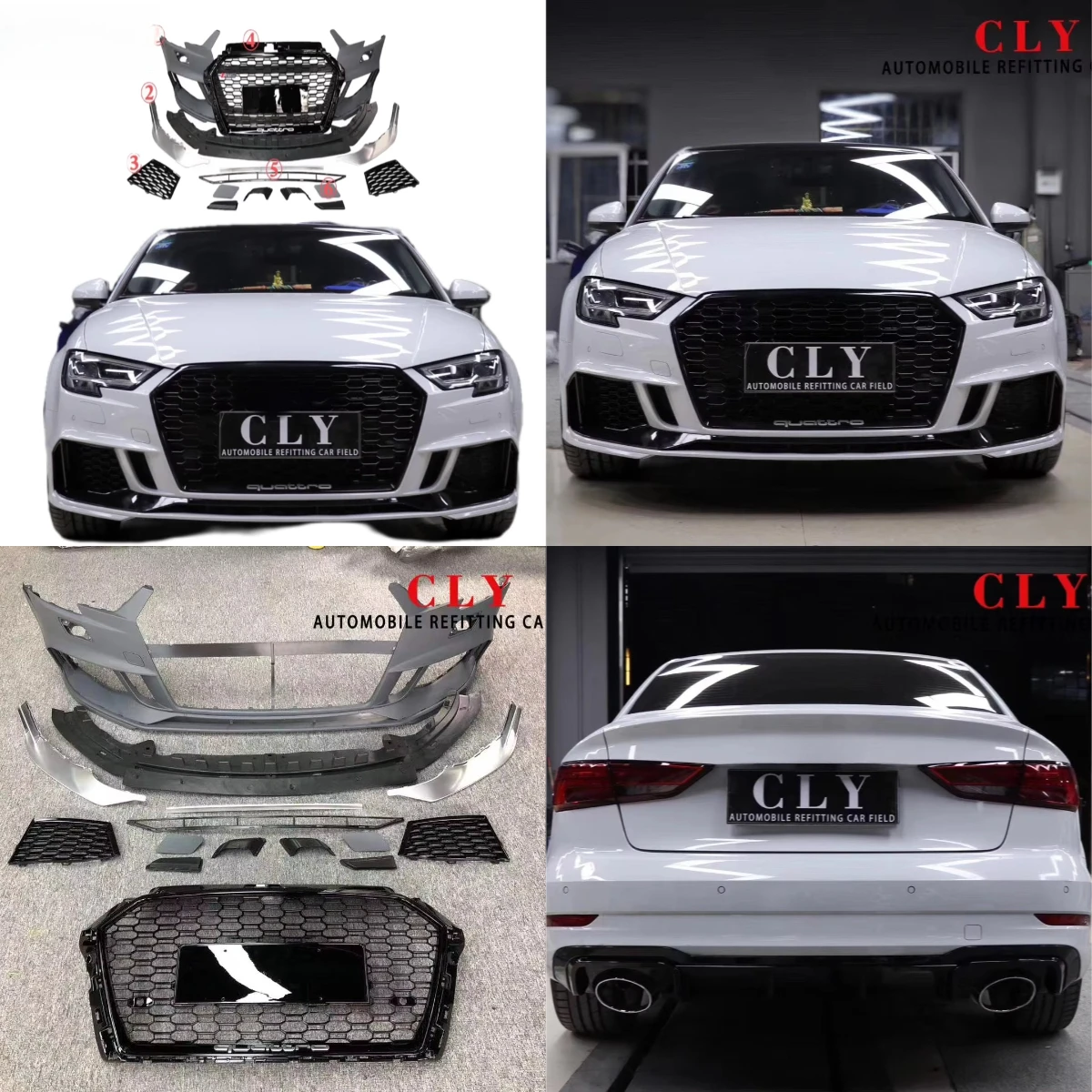 

High Quality Car Bumper Body Kit for 2012-2016 A3 Modified to Rs3 Car Bumper Body Kit Front Bumper with Grill