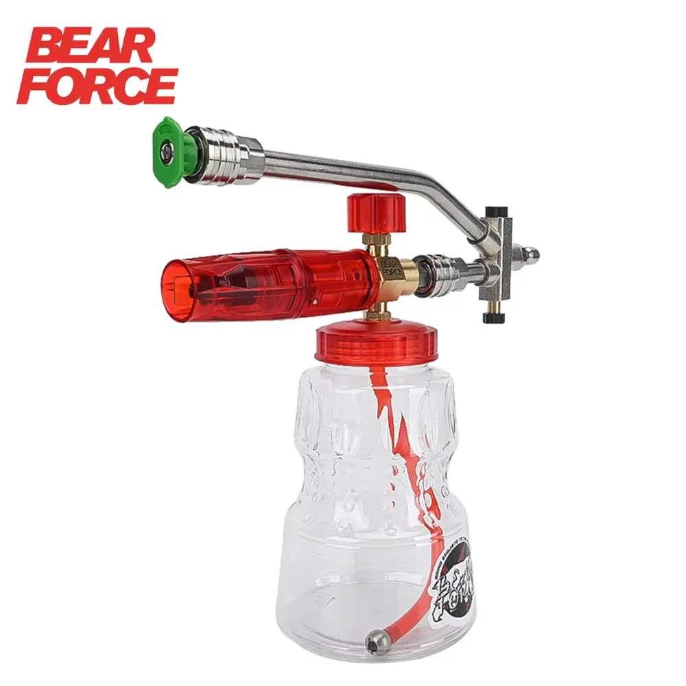 Brass Foam Cannon with Double Tip AttachmentAdjustable Pressure Washer Foam Blaster with Dual-Connector Accessory 1/4