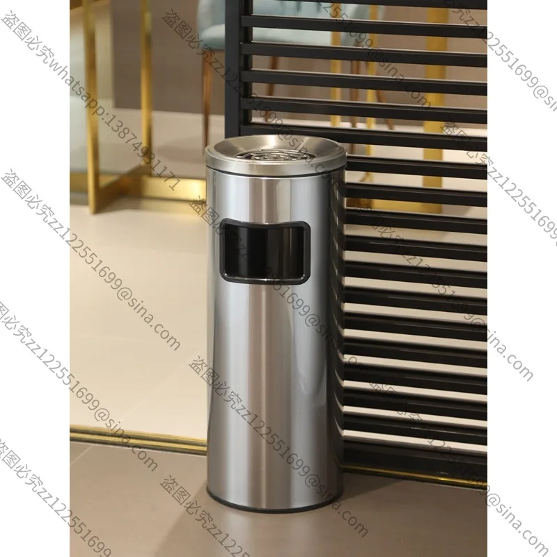 Suitable for Stainless Steel Hotel Lobby Trash Can, Bank Smoke Extinguisher with Ashtray Outdoor Smoking Area Elevator