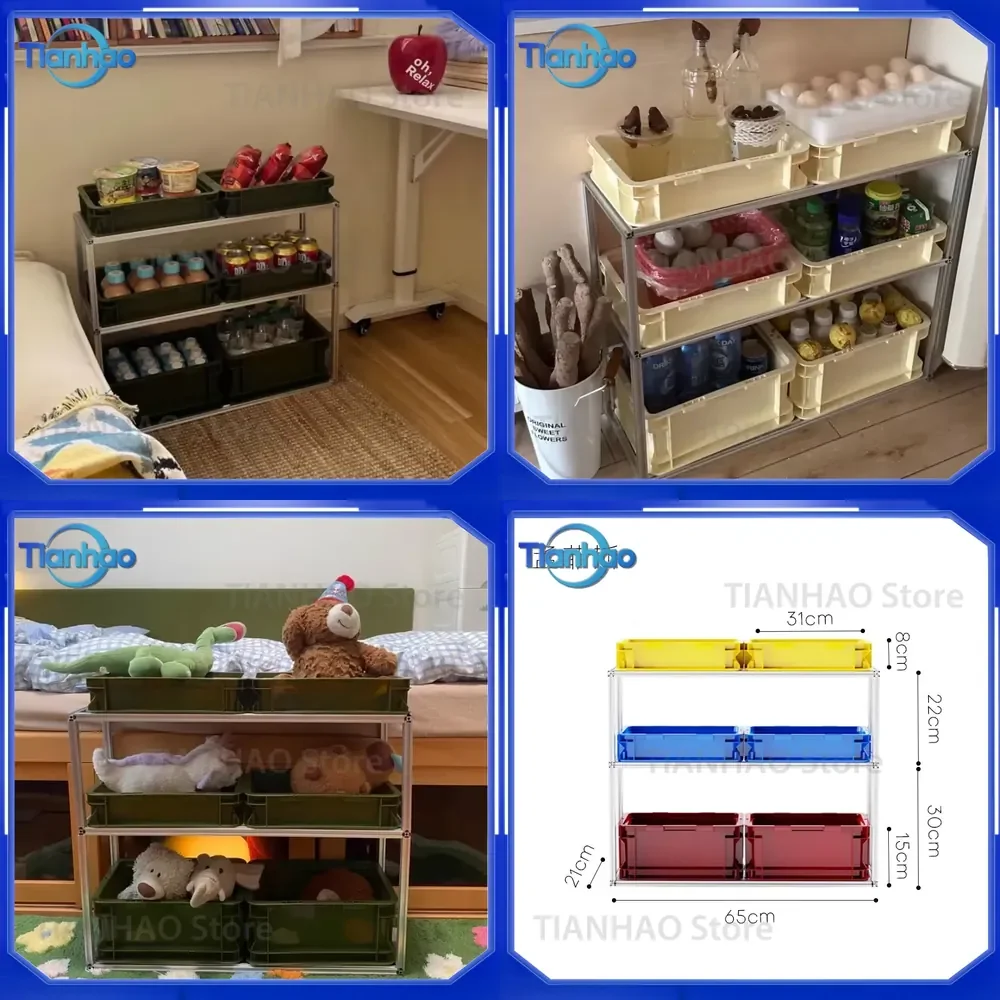 Industrial Storage Racks Aluminum Alloy Multi-layer Storage Baskets for Home Organizer Unit Divided Kitchen Shelf
