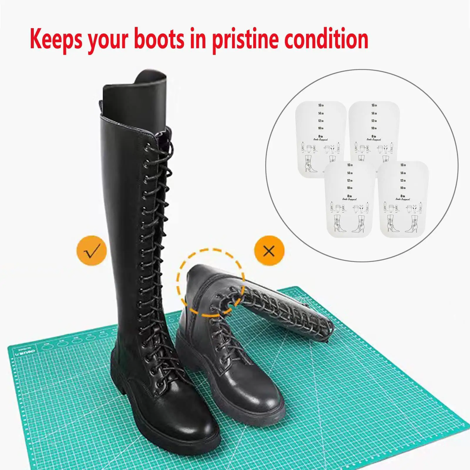 4 Pieces Boot Shapers Form Inserts Keeper. Convenient Organizer Tool Practical Tall Boot Support Shoe Trees for Daily Use Closet