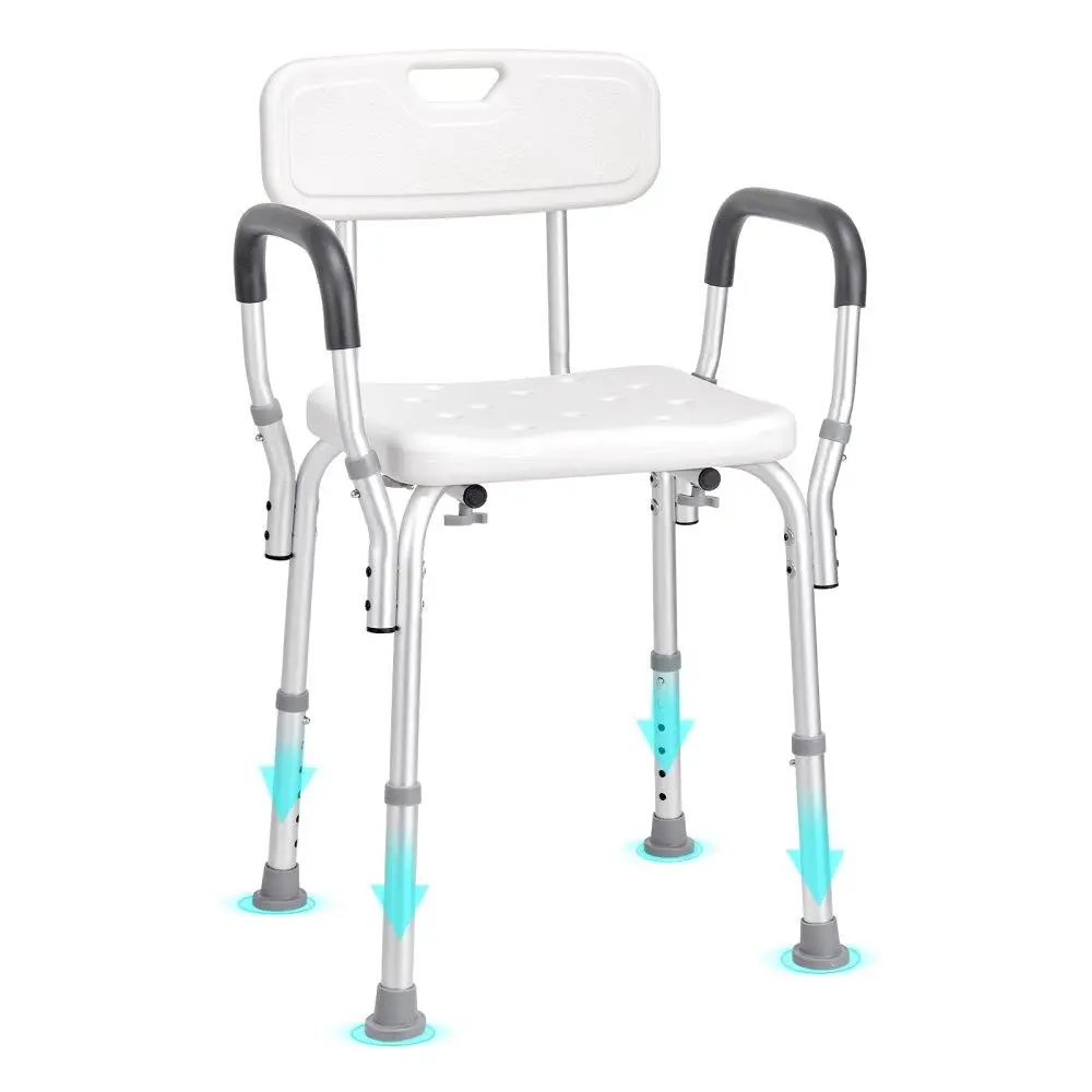 

Shower Chair Adjustable Height Non-Slip Bathroom Bench for elderly Disabled 350 LBS Capacity