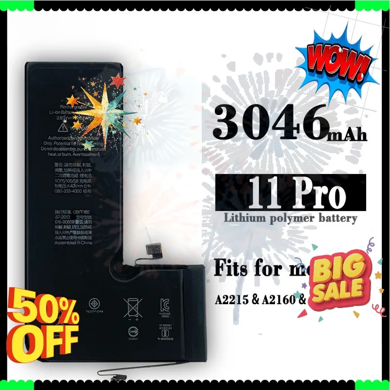 SWZY 3110mAh 3046mAh 3969mAh for IPhone 11/11 Pro/11 Pro Max Phone Replacement Batteries + Tools High Capacity Mobile Phone Batt