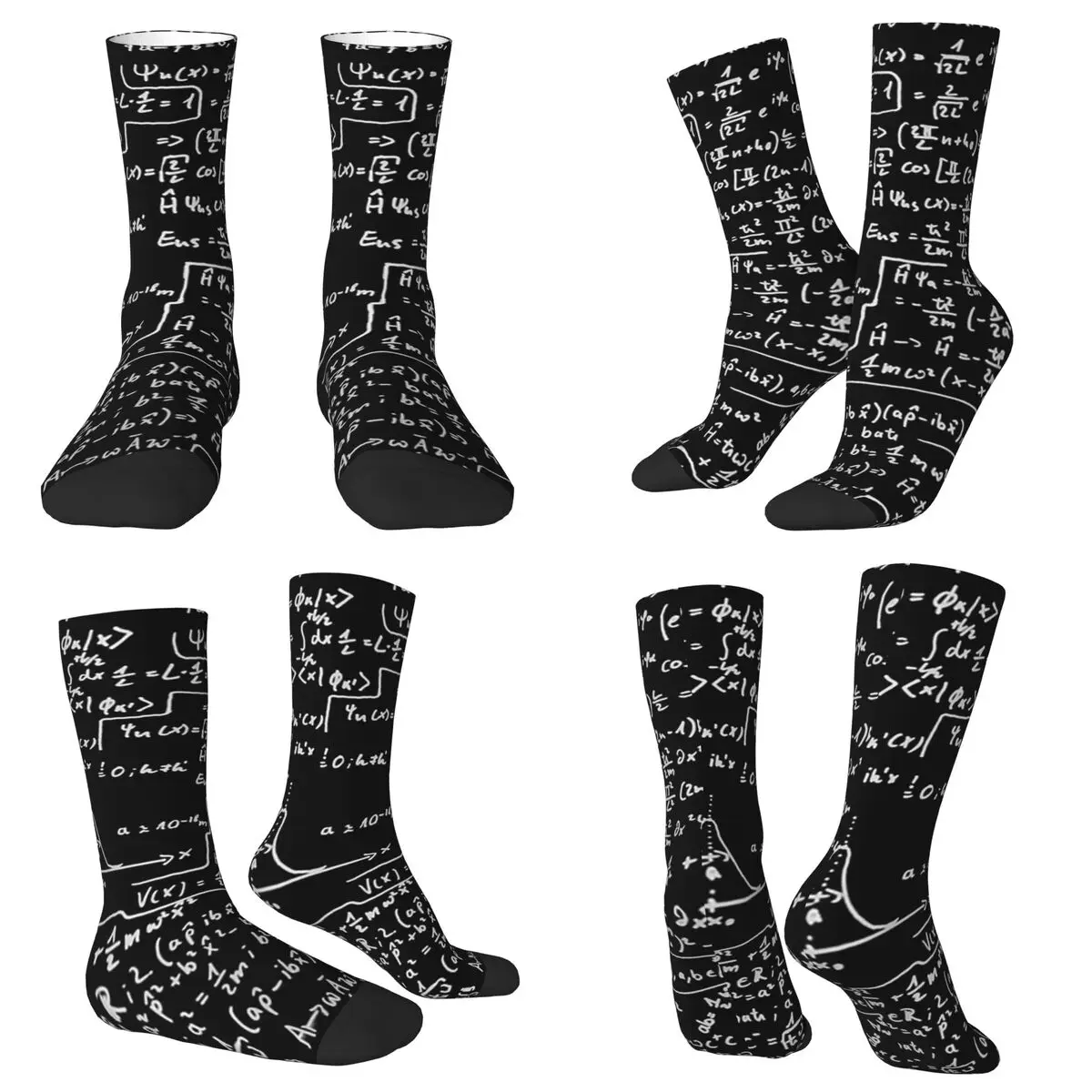 All Seasons Crew Stockings Physics Equations Burgundy Math Science Socks Fashion Long Socks for Men Women Valentine's Day Gifts