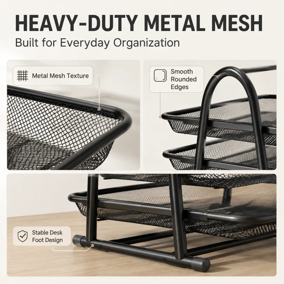 Pull-out sturdy desktop file organizer, multi-functional book and paper storage rack, making the office desk neat and orderly