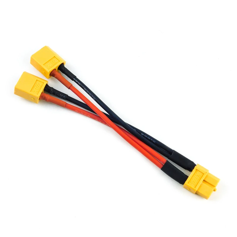 XT60 Parallel Battery Connector Male/Female Cable Dual Extension Y Splitter/ 3-Way 16AWG Silicone Wire for RC Battery Motor