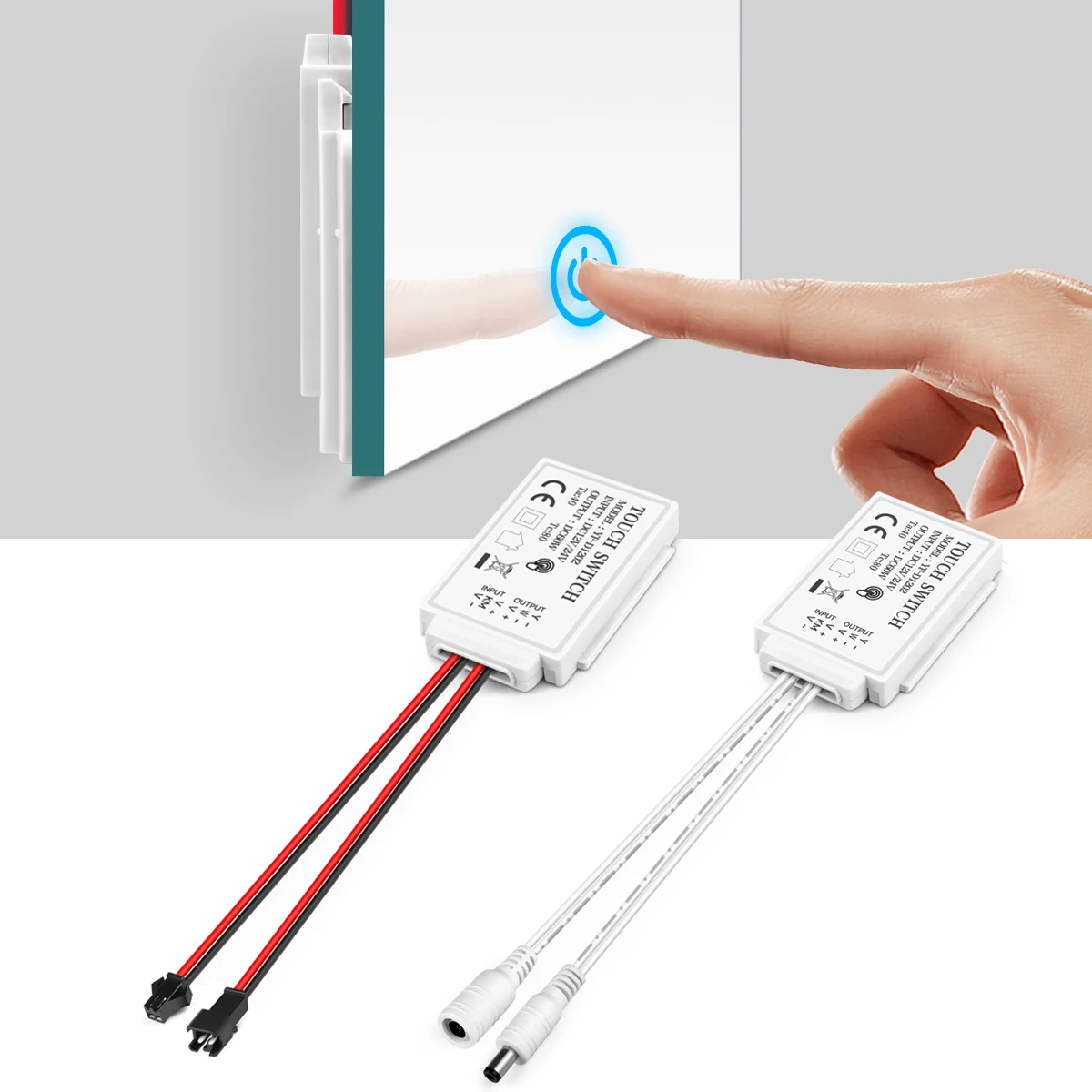 12V Touch On/Off LED Light Switch DC/Dupont Interface Dimmable Switch For Mirror Light LED Lamp