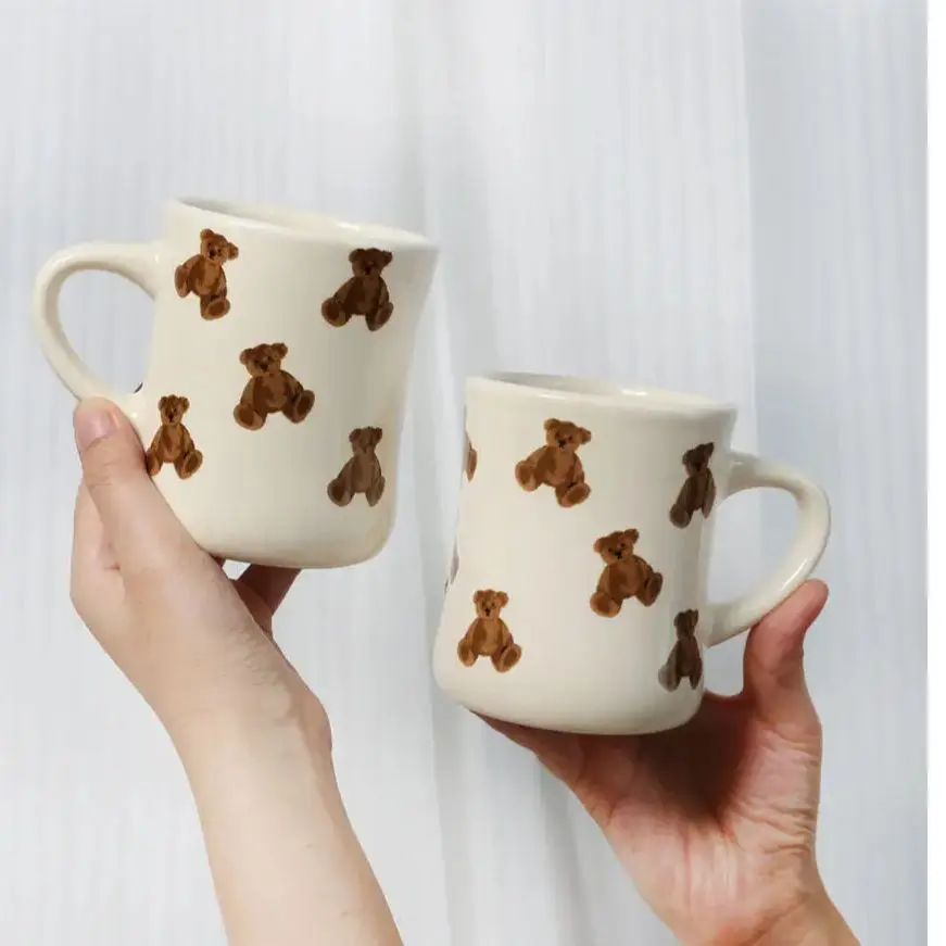 

Cute Bear Pater Ceramics Mugs Coffee Milk Mark Cups Retro Coffee Cup Afternoon Tea Cute Ceramic Mug Coffee Mugs