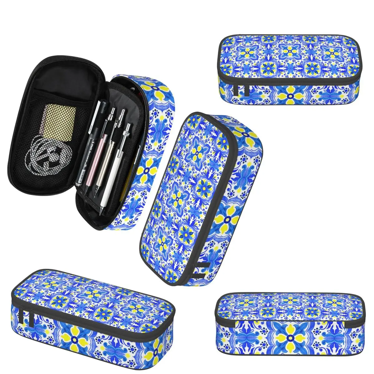 ポルトガル Azulejo タイル鉛筆ケース Studen 学校ペンボックス鉛筆バッグ文具用品ペンホルダーバッグ
