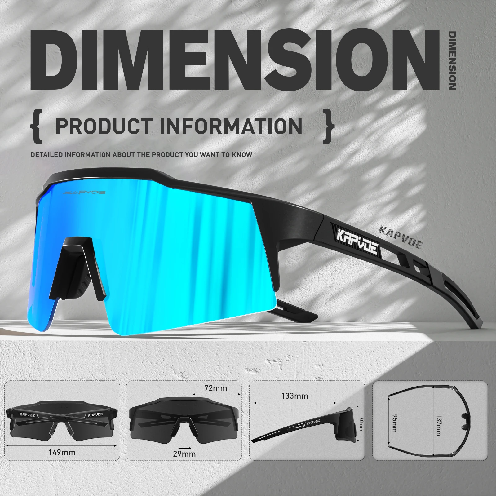 Kapvoe Bike Sunglasses Cycling Glasses for Man MTB Goggles Women Outdoor Camping Hiking Sports UV400 Riding Bicycle Eyewear