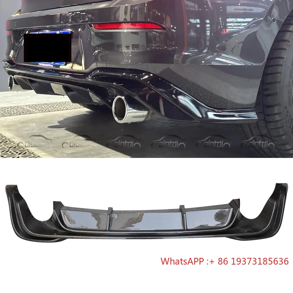 O Style Carbon Fiber Rear Bumper Fins Spoiler Wing Lip Splitter Diffuser for Volkswagen VW Golf 8 MK8 Auto Tuning