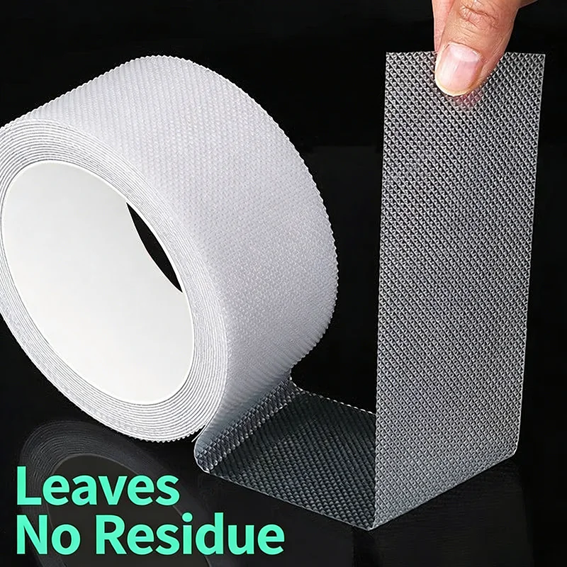 Transparent Wear-Resistant Rubber Anti-Slip Tape Self-Adhesive Warning Strips Anti-slip Sticker for Kitchen Bathroom Tile Stairs