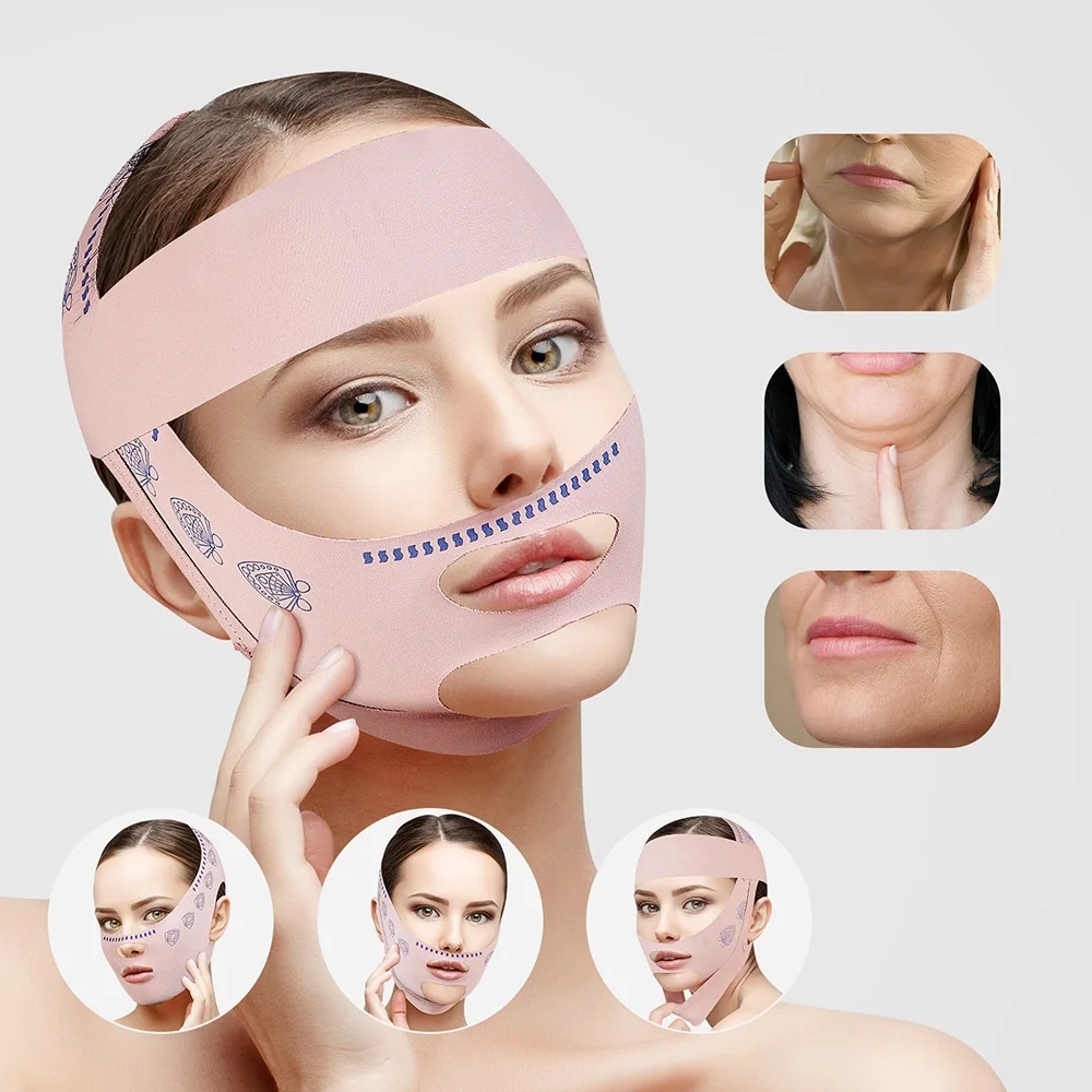 Bandage amincissant réutilisable pour le visage, ligne en V, façonnant le menton et les joues, ceinture de Massage du visage, soins de la peau, outils de beauté