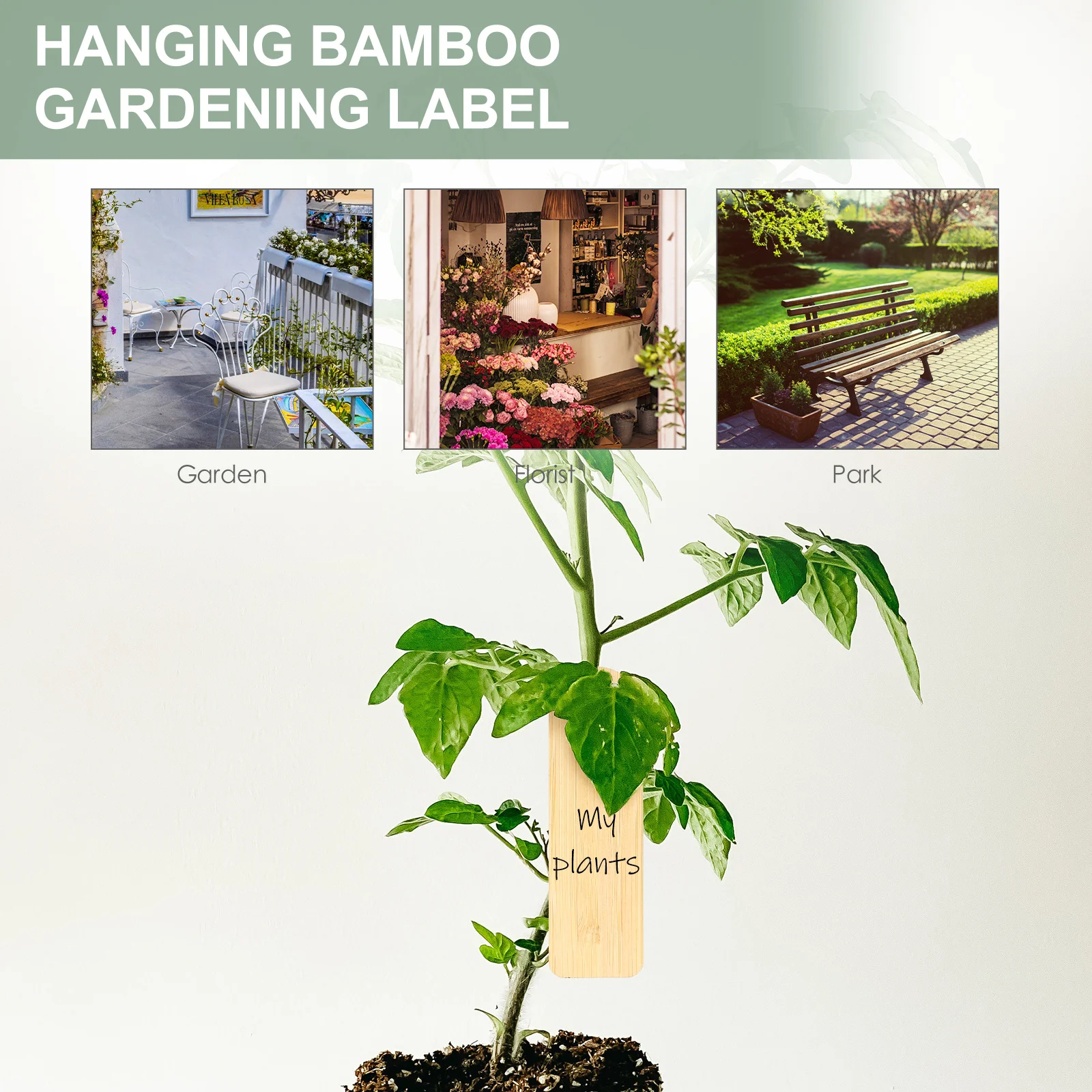 

20Pcs Bamboo Hanging Plant Markers Convenient Garden Labels Practical Use Bamboo Plant Tags Hanging Gardening Label