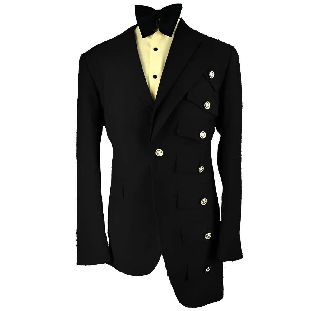 Ternos e blazers masculinos assimetria única preto casamento noivo fino ajuste blazer smoking terno masculino traje de baile homme jaqueta