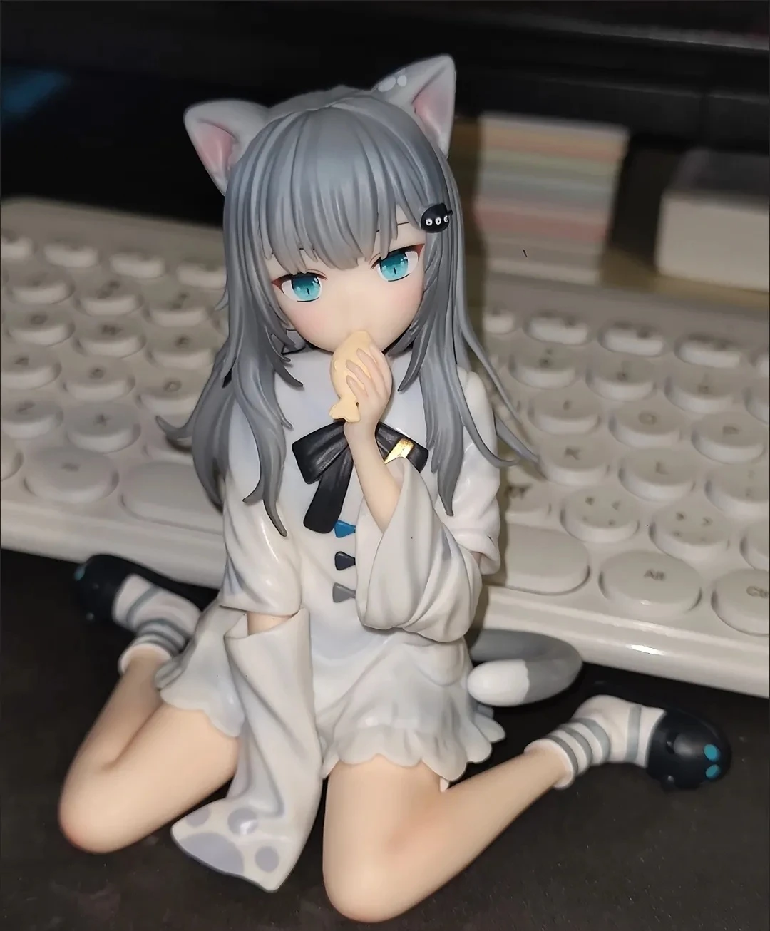 12 センチメートルアニメ Nachoneko フィギュア猫ガール座り姿勢アニメーションモデルのおもちゃギフトコレクション装​​飾装飾品 Pvc おもちゃ