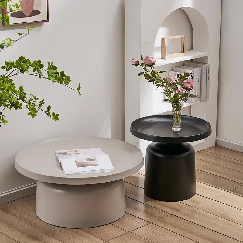 Nordic Living Room Iron Tea Table Small House Round Modern Simple Luxury Home Creative Bedside Table Combination