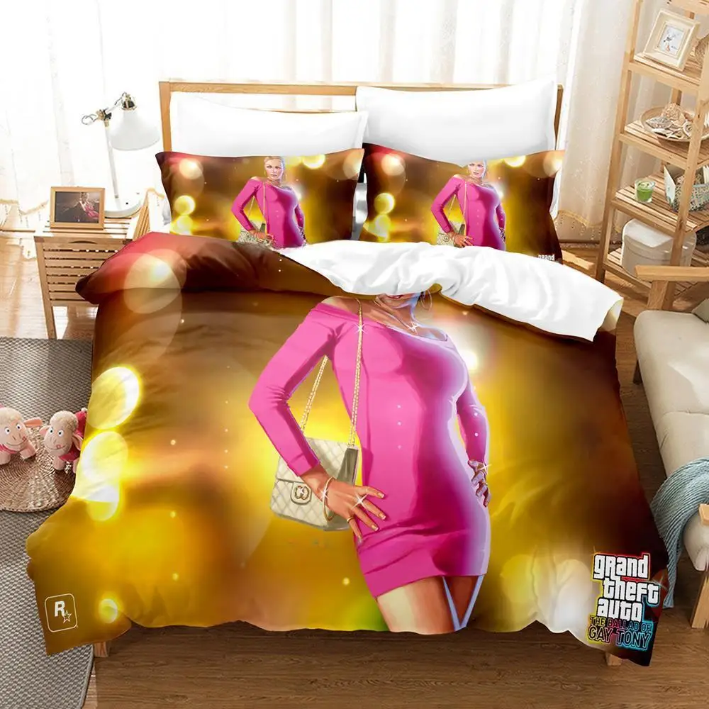 

Grand Theft Auto: The Ballad Of Gay Tony Bedding Set Single Twin Full Queen King Size Bed Set Adult Kid Bedroom Duvetcover Sets