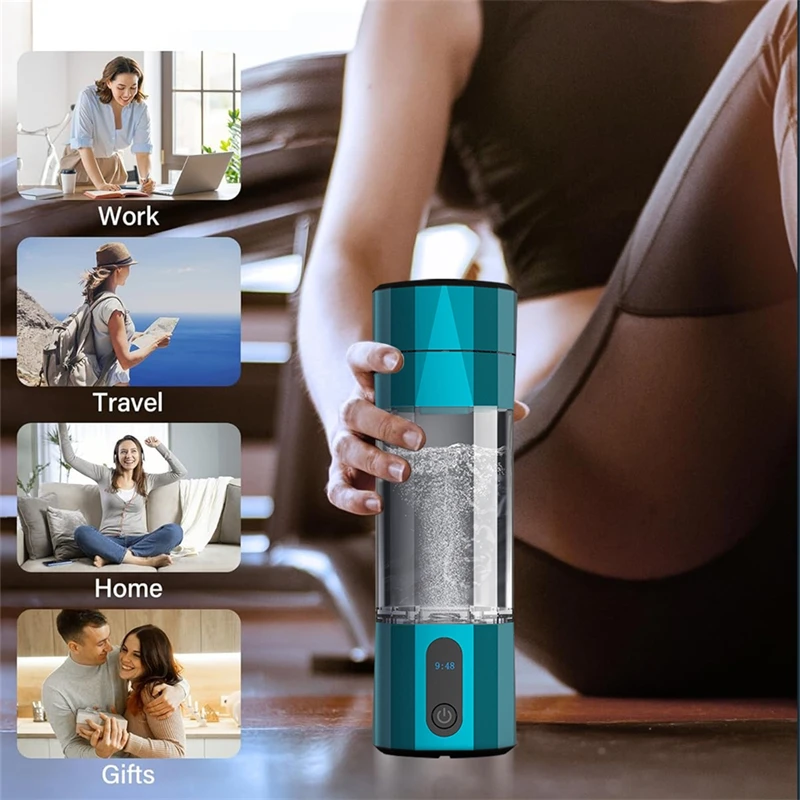 6000PPB Hydroge Rich Water Cup Hydrogen Water Generator Bottle Titanium Filter SPE PEM Dual Chamber Maker Antioxidant Lonizer