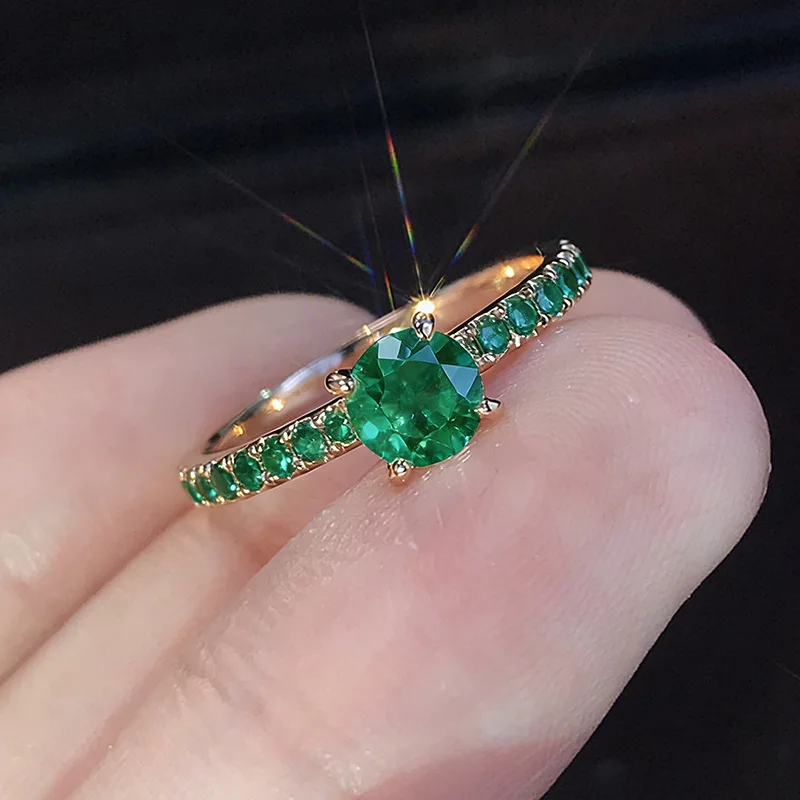 

European American Minimalist Rose Gold Ring - Simulated Zircon Jewelry For Proposal Engagement Wedding Gift