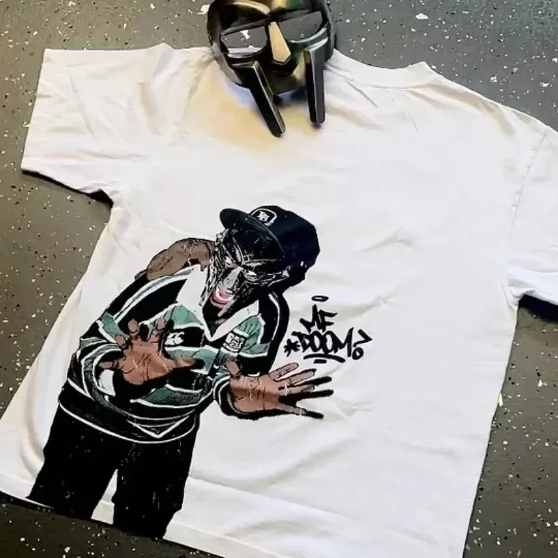 

Винтажная Повседневная уличная баскетбольная футболка Sopula The Illest Villain Mf Doom, футболка большого размера в стиле Харадзюку, футболки с графикой