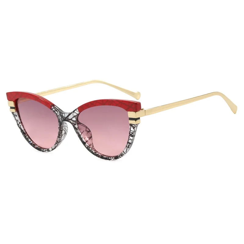 

Ins New Luxury Cat Eye Gradient Women Sunglasses Y2K Personality Color Matching Frame Design High Quality Men Gafas de sol UV400