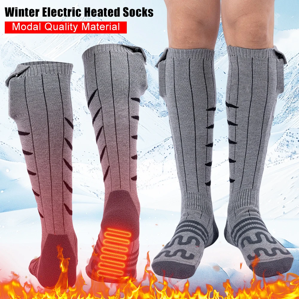 

Winter Heated Modal Socks Foot Warmer Electric Thermal Heating Thermosocks Outdoor Skiing Skating Cycling Sports Warm Stocking