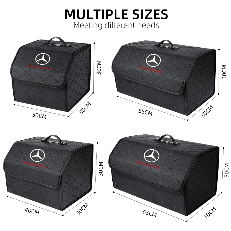 PU Leather Car Trunk Storage Box Automobile Stowing Tidying Box For Mercedes Benz C180 C200 C260 C300 W108 W124  W168 CLA GLA