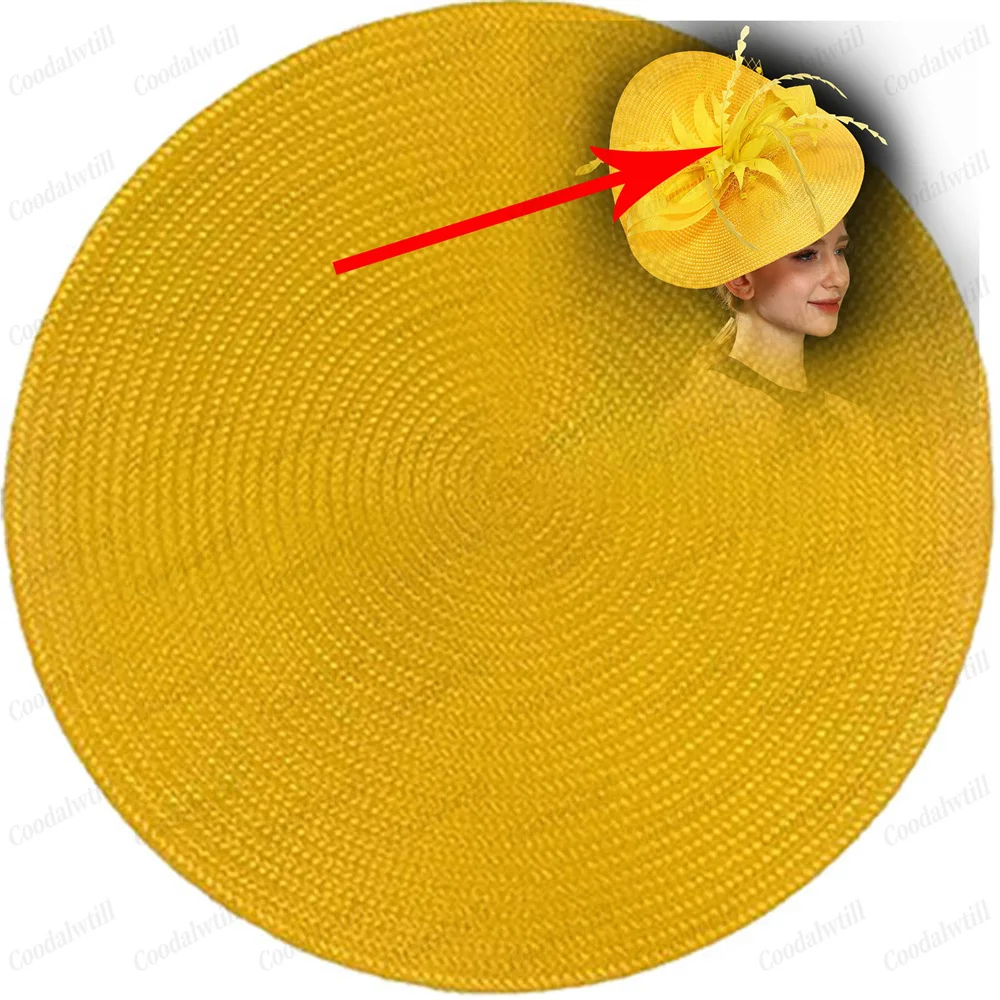 PP Flat Round Fascinator Base 38*38CM For Wedding Women Fascinator Hat DIY Hair Accessories Bride Wedding Millinery Cap Supplies view 2