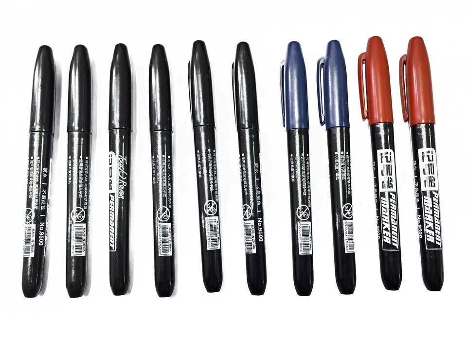 6 PCS Permanent Marker Pen Manga Drawing Markers Black Blue Red Waterproof Ink Sketch Pens Stationery Art School Supplies, image 22