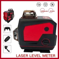 16 Lines Laser Level Meter Horn Function 360° Horizontal And Vertical Cross Green Light Self-Leveling Tool Fit Milwaukee