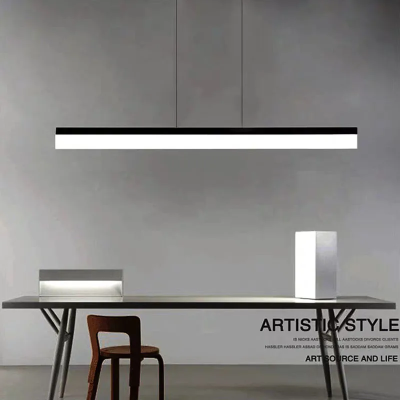 

Modern LED Long Hanging Light Office Meeting Roo Chandelier Simple Bar Table Counter Restaurant Droplight Parlor Pendant Lights