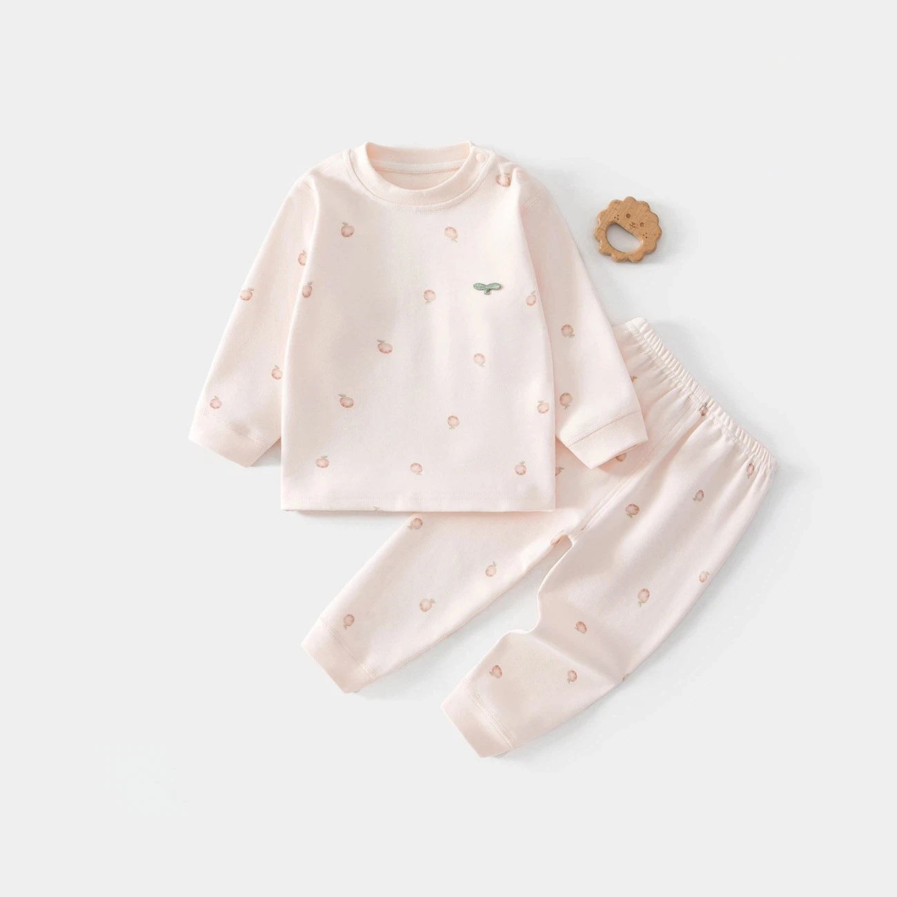 Baby Close-Fitting Cotton Underwear with Shoulder Snaps, Two-Piece Spring and Autumn Set, Infant Autumn Clothing Set, Children's Autumn Clothing Set