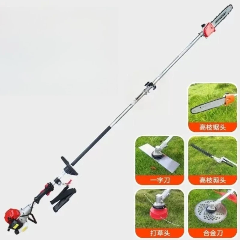 4-Stroke Petrol Pole Saw, 2.8m Telescopic Long Reach Pruning Chainsaw for Tree Trimming Garden Wood Cutting